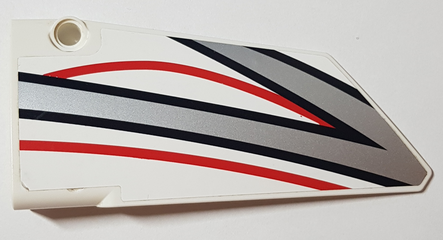 Technic, Panel Fairing #17 Large Smooth, Side A with Black, Red and Silver Stripes Pattern (Sticker) - Set 42000
