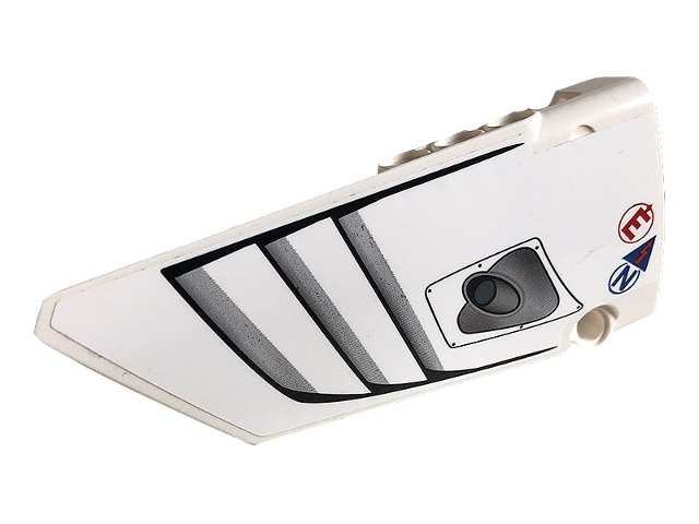 Technic, Panel Fairing #17 Large Smooth, Side A with Air Intake, Vents, Red Letter E, Blue Letter N Pattern (Sticker) - Set 42096