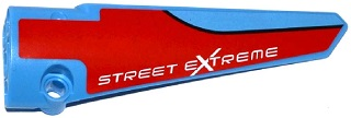 Technic, Panel Fairing # 6 Long Smooth, Side B with 'STREET EXTREME' on Red Background Pattern (Sticker) - Set 42036