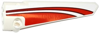 Technic, Panel Fairing # 6 Long Smooth, Side B with Red Curved Stripes Pattern (Sticker) - Set 42040