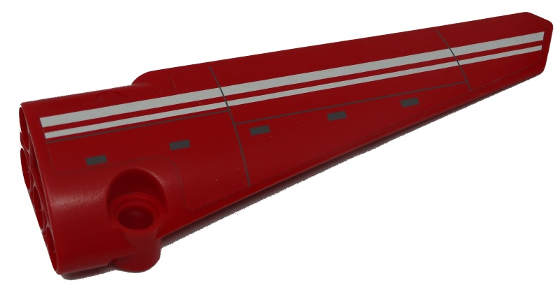 Technic, Panel Fairing # 6 Long Smooth, Side B with White Double Line Pattern (Sticker) - Set 9394