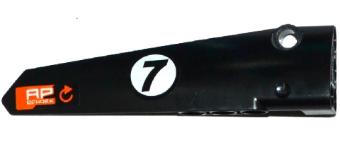 Technic, Panel Fairing # 6 Long Smooth, Side B with 'AP REWORKX' and Number 7 in White Circle Pattern (Stickers) - Set 42050