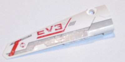 Technic, Panel Fairing # 6 Long Smooth, Side B with Red 'EV3' and Light Bluish Gray and Red Stripes Pattern (Sticker) - Set 31313