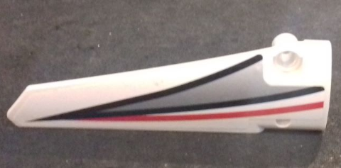Technic, Panel Fairing # 6 Long Smooth, Side B with Black and Red Stripes and Silver Pattern (Sticker) - Set 42000