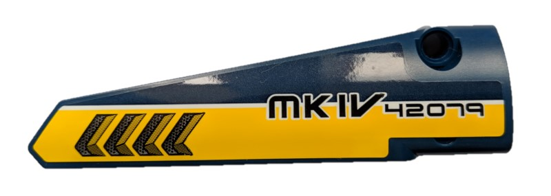 Technic, Panel Fairing # 6 Long Smooth, Side B with Thick Yellow Line, Air Ventilation Slots and 'MK IV 42079' Pattern (Sticker) - Set 42079