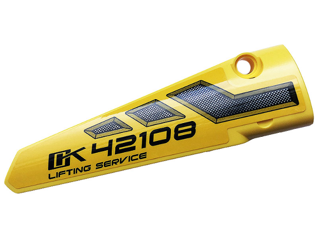 Technic, Panel Fairing # 6 Long Smooth, Side B with Black '42108', 'LIFTING SERVICE' and Air Vents Pattern (Sticker) - Set 42108