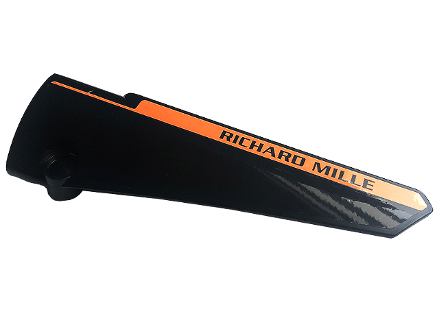 Technic, Panel Fairing # 6 Long Smooth, Side B with Black 'RICHARD MILLE' on Orange Stripe Pattern (Sticker) - Set 42141