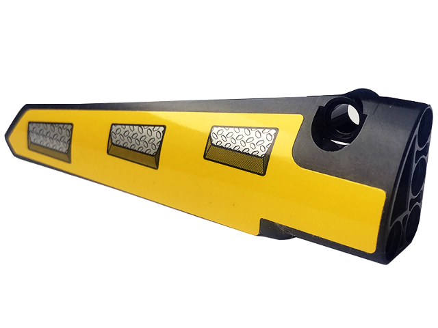 Technic, Panel Fairing # 6 Long Smooth, Side B with Silver Tread Plates on Yellow Background Pattern (Sticker) - Set 42094