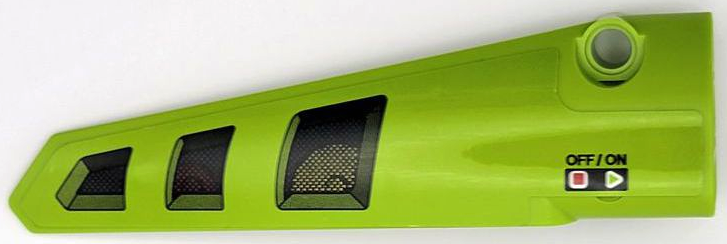 Technic, Panel Fairing # 6 Long Smooth, Side B with Black Air Vent Grilles and 'OFF/ON' Pattern (Sticker) – Set 42080