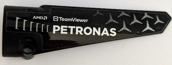 Technic, Panel Fairing # 6 Long Smooth, Side B with White 'PETRONAS', 'AMD' and 'TeamViewer', Silver Air Vents and Mercedes-Benz Logo Repeating Pattern (Sticker) - Set 42165