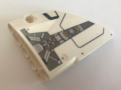 Technic, Panel Fairing #13 Large Short Smooth, Side A with Silver and Black Mechanical Pattern (Sticker) - Set 44014