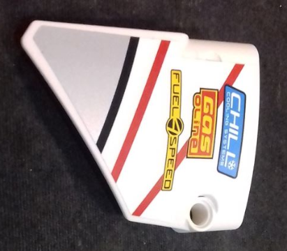 Technic, Panel Fairing #13 Large Short Smooth, Side A with 'CHILL COOLING SYSTEMS', 'GAS OLINE' and 'FUEL4SPEED' Pattern (Sticker) - Set 42000