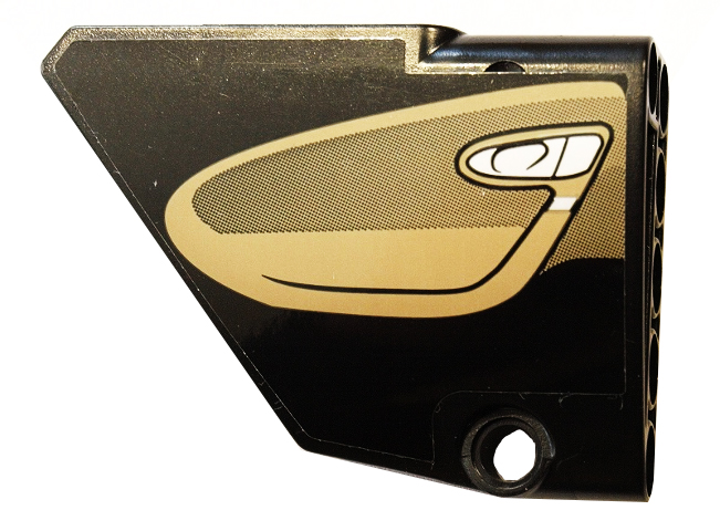 Technic, Panel Fairing #13 Large Short Smooth, Side A with Dark Tan Inside Door Pattern (Sticker) - Set 42083