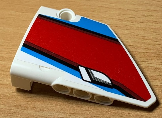 Technic, Panel Fairing #13 Large Short Smooth, Side A with Red, Black and Blue Lines and Door Handle Pattern (Sticker) - Set 42077