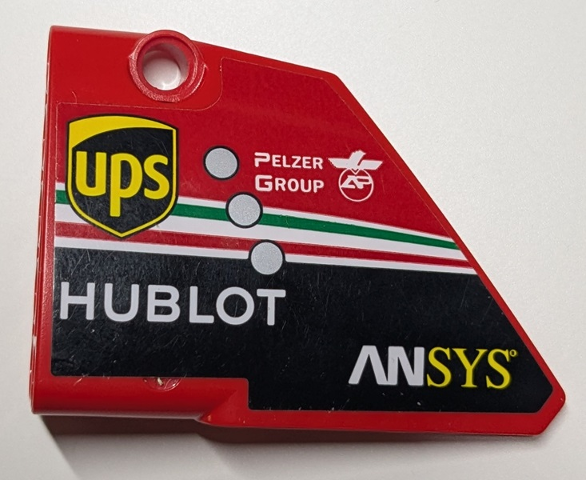Technic, Panel Fairing #13 Large Short Smooth, Side A with 'PELZER GROUP', 'HUBLOT', 'ANSYS' and UPS Logo Pattern (Sticker) - Set 42125