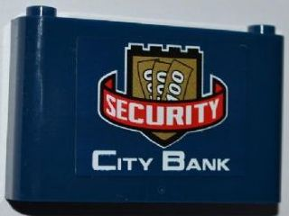 Windscreen 1 x 6 x 3 with 3 '100' Banknotes on Gold Shield, 'SECURITY' and 'CITY BANK' Pattern (Sticker) - Set 3661