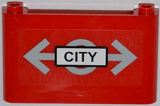 Windscreen 1 x 6 x 3 with Train Logo and 'CITY' Pattern (Sticker) - Set 7937