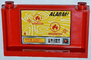 Windscreen 1 x 6 x 3 with Topographical Map, 'ALARM!' and Buttons Pattern on Inside (Sticker) - Set 4430