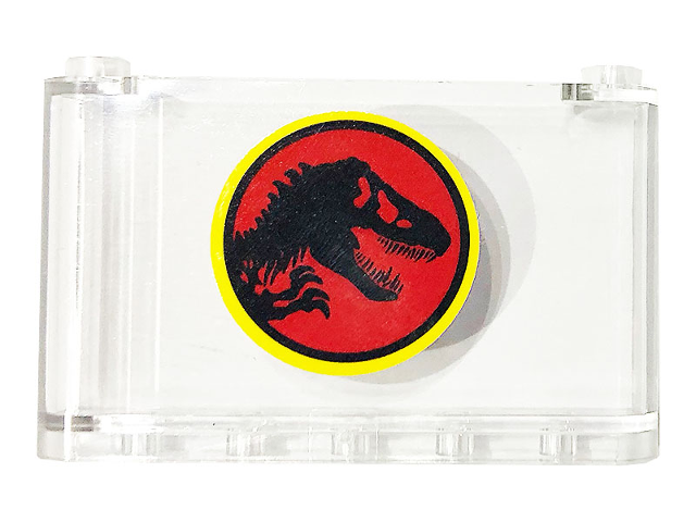 Windscreen 1 x 6 x 3 with Black Dinosaur on Red Background (Jurassic Park Logo) Pattern (Sticker) - Set 75932