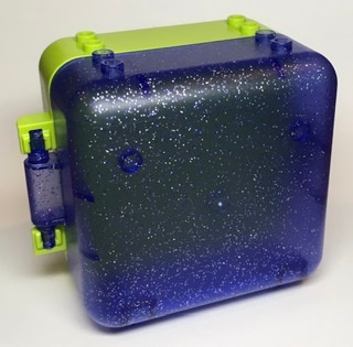 Container, Box 3 x 8 x 6 2/3 with Glitter Trans-Purple Front (64454 / 64462)