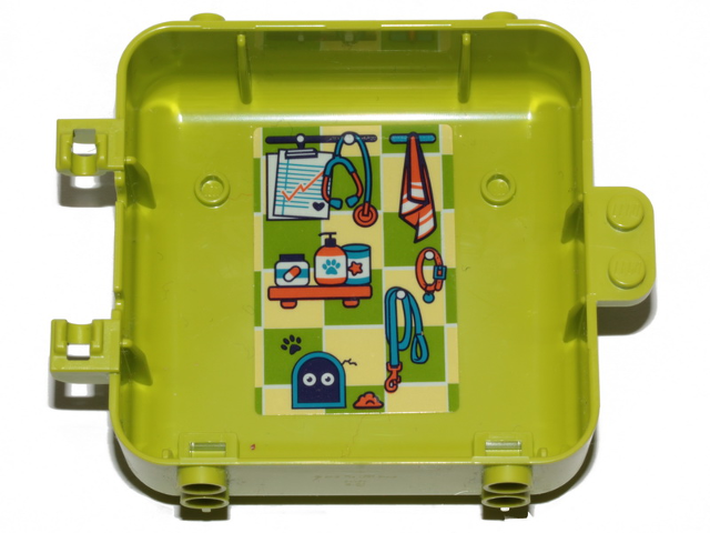 Container, Box 3 x 8 x 6 2/3 Half Back with Towel, Bottles, Stethoscope, Leash and Collar Pattern (Sticker) - Set 41403