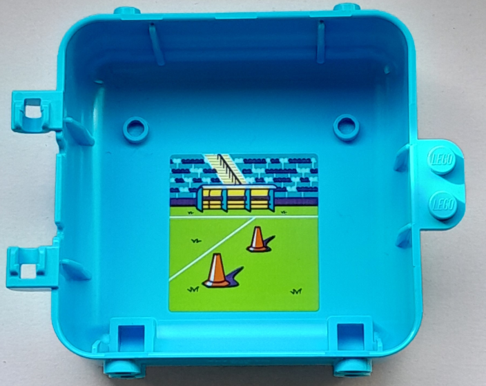 Container, Box 3 x 8 x 6 2/3 Half Back with Soccer Stadium with Pitch and Cones Pattern (Sticker) - Set 41669