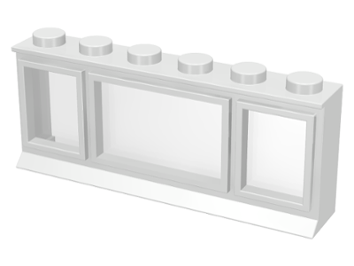 Window 1 x 6 x 2 with Extended Lip and Solid Studs, with Fixed Glass