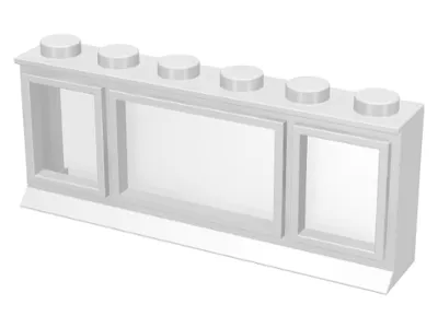 Window 1 x 6 x 2 with Extended Lip and Solid Studs, with Fixed Glass