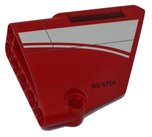 Technic, Panel Fairing #14 Large Short Smooth, Side B with White Curved Stripe Pattern (Sticker) - Set 9394