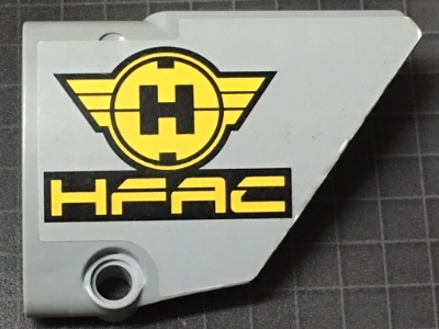 Technic, Panel Fairing #14 Large Short Smooth, Side B with Black and Yellow Hero Factory Symbol and 'HFAC' Pattern (Sticker) - Set 7160