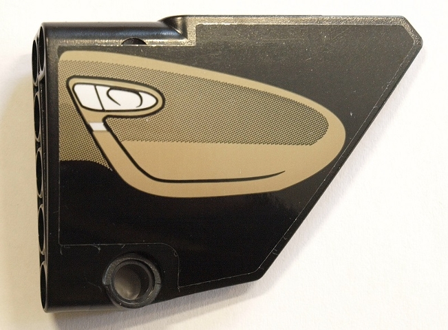 Technic, Panel Fairing #14 Large Short Smooth, Side B with Dark Tan Inside Door Pattern (Sticker) - Set 42083