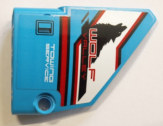 Technic, Panel Fairing #14 Large Short Smooth, Side B with 'WOLF VALLEY' and 'TOWING SERVICE' Pattern (Sticker) - Set 42070