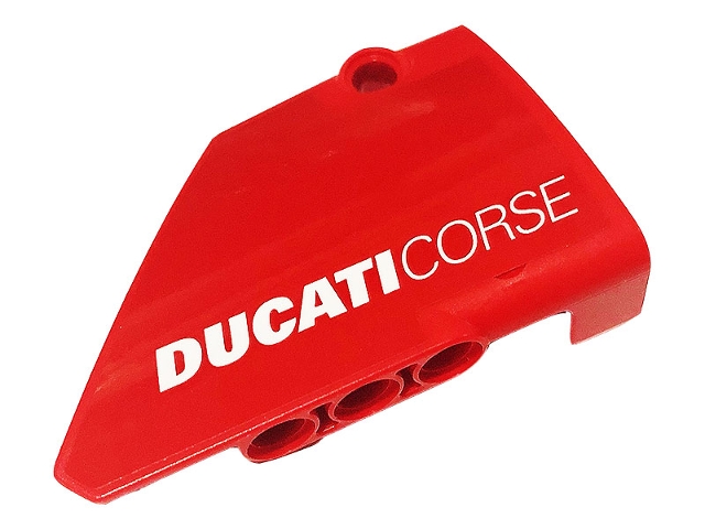 Technic, Panel Fairing #14 Large Short Smooth, Side B with White 'DUCATICORSE' Pattern (Sticker) - Set 42107