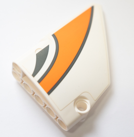 Technic, Panel Fairing #14 Large Short Smooth, Side B with Dark Bluish Gray and Orange Stripes Pattern (Sticker) - Set 42052