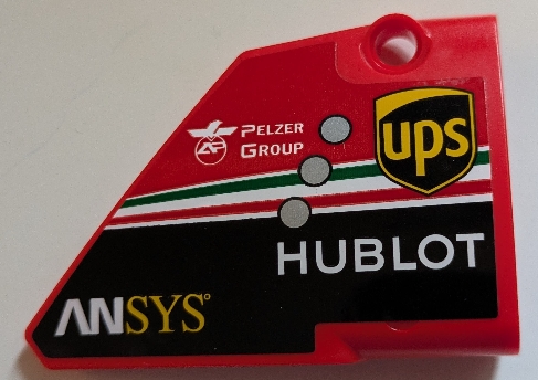 Technic, Panel Fairing #14 Large Short Smooth, Side B with 'PELZER GROUP', 'HUBLOT', 'ANSYS' and UPS Logo Pattern (Sticker) - Set 42125