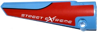 Technic, Panel Fairing # 5 Long Smooth, Side A with 'STREET EXTREME' on Red Background Pattern (Sticker) - Set 42036