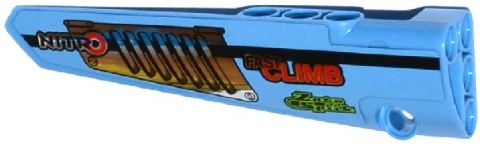 Technic, Panel Fairing # 5 Long Smooth, Side A with Silver Vent Grille, 'FAST CLIMB', NITRO' and 'ZATO SPARK' Pattern (Sticker) - Set 42037