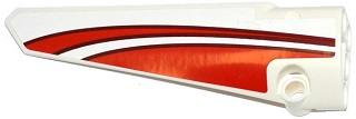 Technic, Panel Fairing # 5 Long Smooth, Side A with Red Curved Stripes Pattern (Sticker) - Set 42040
