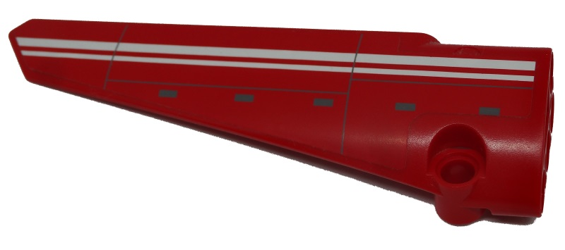 Technic, Panel Fairing # 5 Long Smooth, Side A with White Double Line Pattern (Sticker) - Set 9394