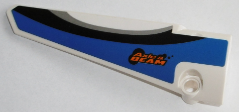 Technic, Panel Fairing # 5 Long Smooth, Side A with 'Axle & BEAM' and Blue, Black and Gray Pattern (Sticker) - Set 42045