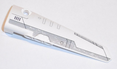 Technic, Panel Fairing # 5 Long Smooth, Side A with Light Bluish Gray Stripes Pattern (Sticker) - Set 31313