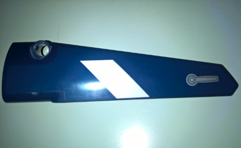 Technic, Panel Fairing # 5 Long Smooth, Side A with White Stripe and Door Handle Pattern (Sticker) - Set 41999