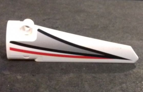 Technic, Panel Fairing # 5 Long Smooth, Side A with Black and Red Stripes and Silver Pattern (Sticker) - Set 42000