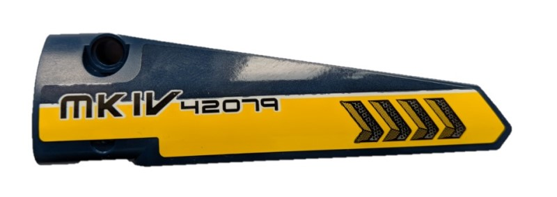Technic, Panel Fairing # 5 Long Smooth, Side A with Thick Yellow Line, Air Ventilation Slots and 'MK IV 42079' Pattern (Sticker) - Set 42079
