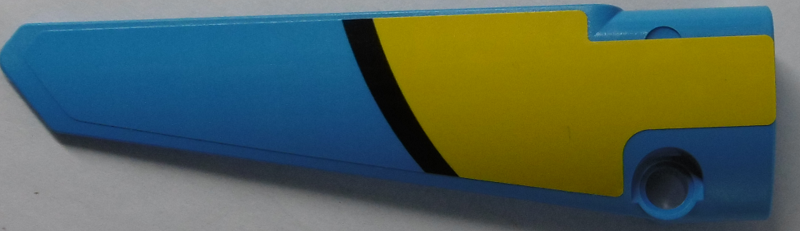 Technic, Panel Fairing # 5 Long Smooth, Side A with Black Curved Line on Dark Azure and Yellow Background Pattern (Sticker) - Set 42074