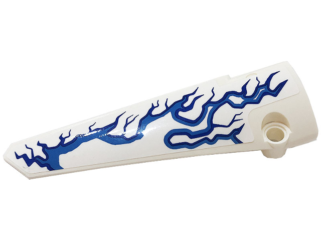 Technic, Panel Fairing # 5 Long Smooth, Side A with Blue and Dark Azure Lightning Pattern (Sticker) - Set 42128