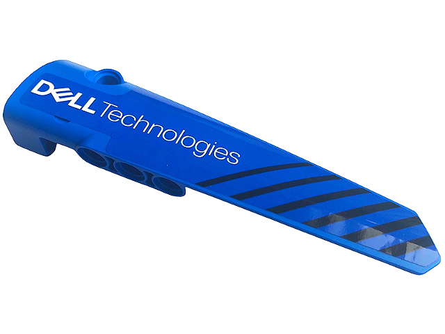 Technic, Panel Fairing # 5 Long Smooth, Side A with Black Diagonal Stripes and White 'DELL Technologies' Pattern (Sticker) - Set 42141
