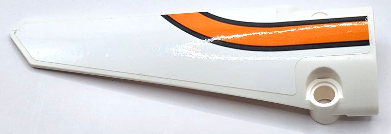 Technic, Panel Fairing # 5 Long Smooth, Side A with Dark Bluish Gray and Orange Stripes Pattern (Sticker) - Set 42052