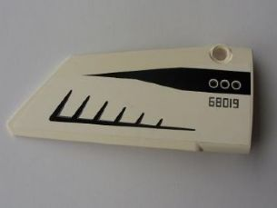 Technic, Panel Fairing #18 Large Smooth, Side B with Black '68019' ('61089') and Three Circles Wing Pattern (Sticker) - Set 5983