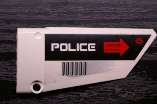Technic, Panel Fairing #18 Large Smooth, Side B with 'POLICE' and 'CAUTION HOT SURFACE' Pattern (Sticker) - Set 5973